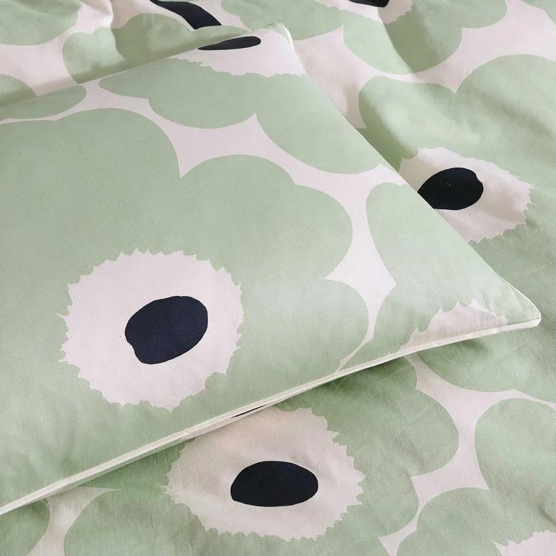 Marimekko Unikko Green/White Organic Cotton Duvet Cover Set