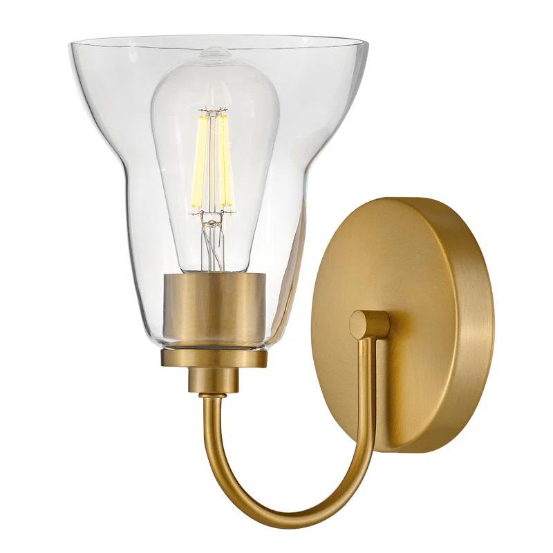 Lark Vera Single Light Bath Vanity Wall Sconce with Clear Bell-Shaped Glass | Wayfair