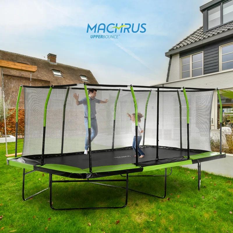 Upper Bounce Machrus Upper Bounce - Mega 10' X 17' Gymnastics Style, Rectangular Trampoline - Green/Black