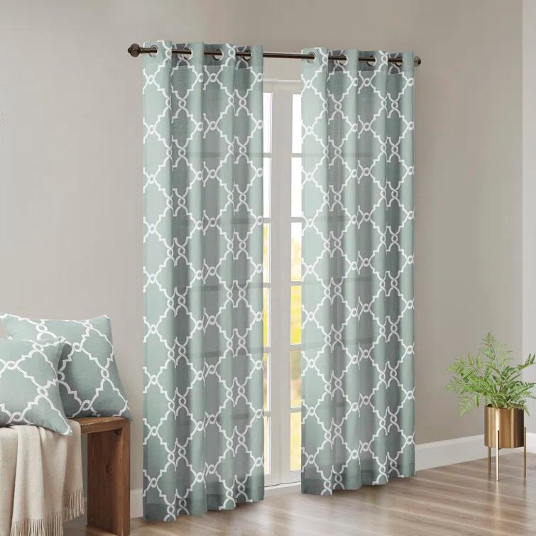 Madison Park Fretwork Print Grommet Top Single Window Curtain Panel & Reviews | Wayfair