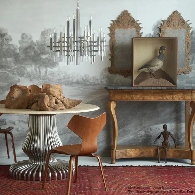 European Countryside Black and White Pre-Pasted Wallpaper Mural