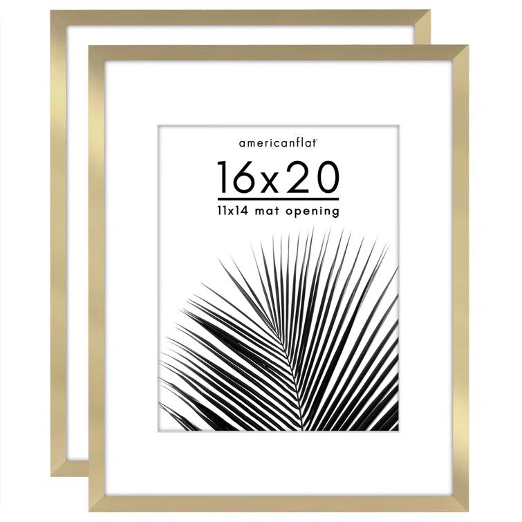 Americanflat Americanflat Picture Frame - Set of 2 - Frame with Mat - Polished Plexiglass