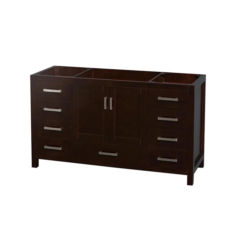 Wyndham Collection Sheffield 59" Freestanding Single Vanity Base Only