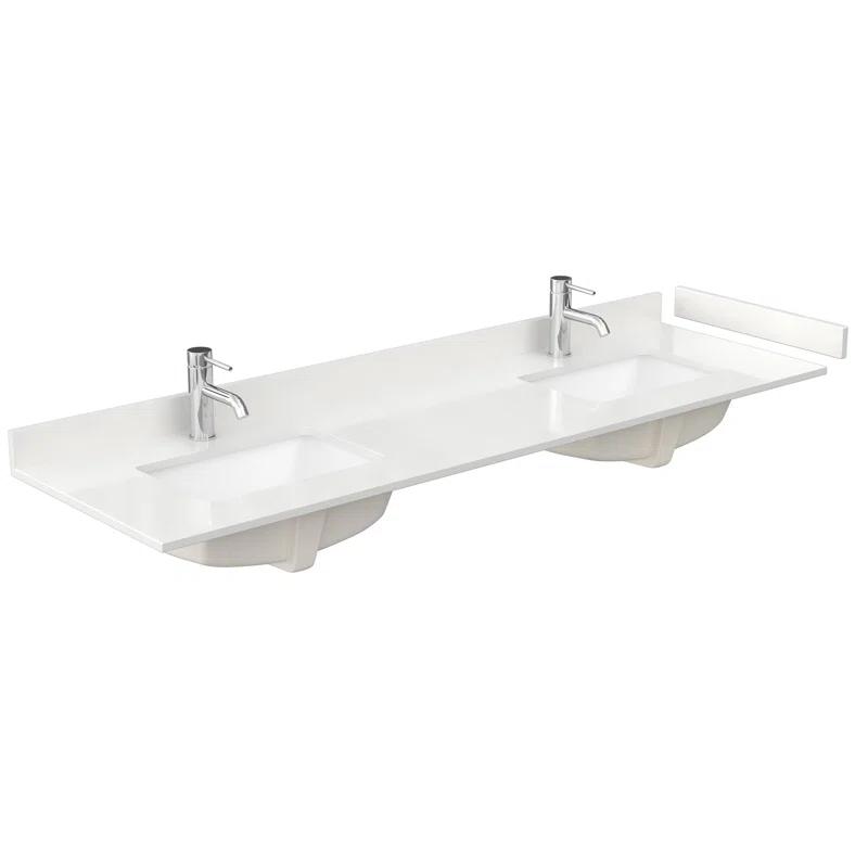 Wyndham Collection 72'' Double Bathroom Vanity with Quartz Top