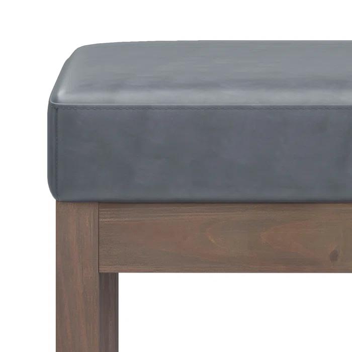 Simpli Home Milltown Ottoman Bench with Upholstered Seat and Solid Wood Frame