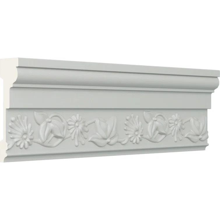 Ekena Millwork Endurathane Dylan Spring Chair Rail, 4"H x 1 1/8"P x 94 1/2"L, (6 3/8"Repeat), Factory Primed (8-Pack) (Set of 8)