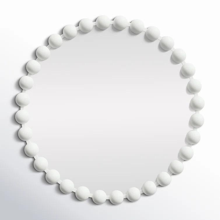 Marlowe Beaded Round Metal Wall Mirror