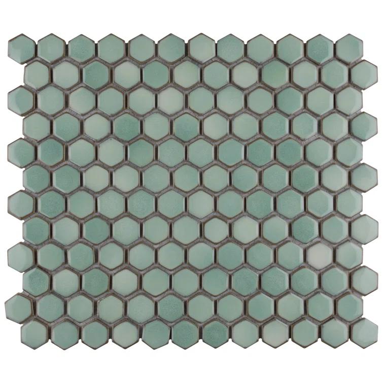 Merola Tile Hudson 1" Hex 11-7/8 " x 13-1/4 " Porcelain Mosaic Floor and Wall Tile