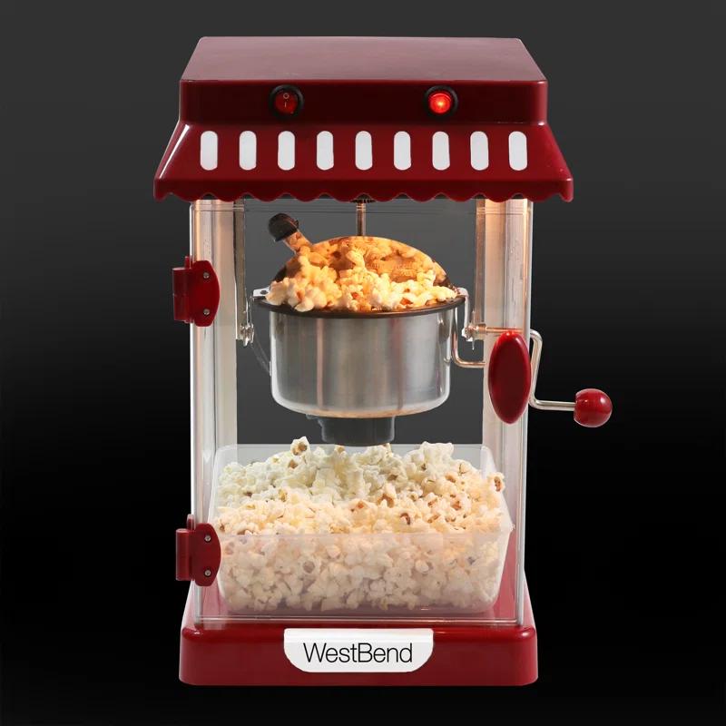 West Bend West Bend Compact Popcorn Machine and Cart, 10-Cup Capacity