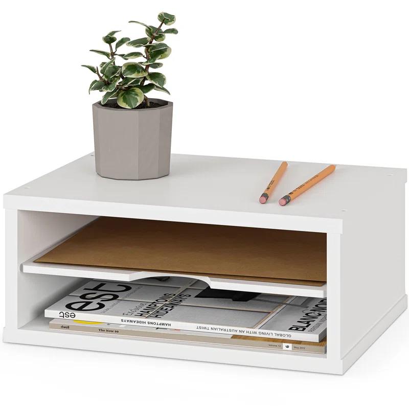 Ballucci Logan Stackable 2-Tier Paper Organizer and Monitor Stand