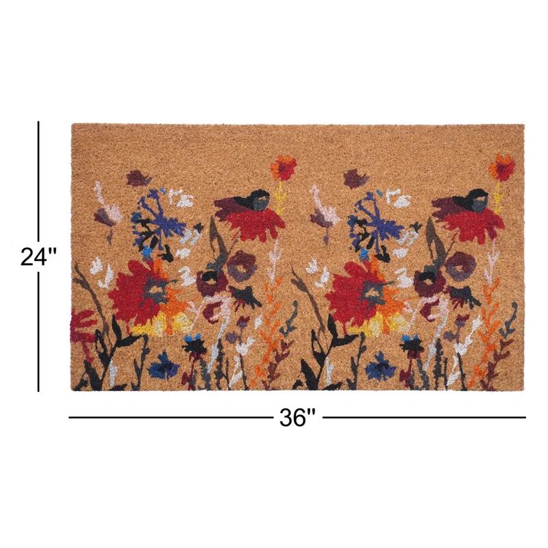 Calloway Mills Floral Non-Slip Indoor Outdoor Door Mat & Reviews | Birch Lane