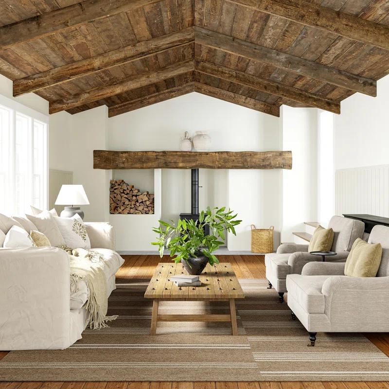 Breakwater Bay Amariana Reversible Striped Wool Area Rug