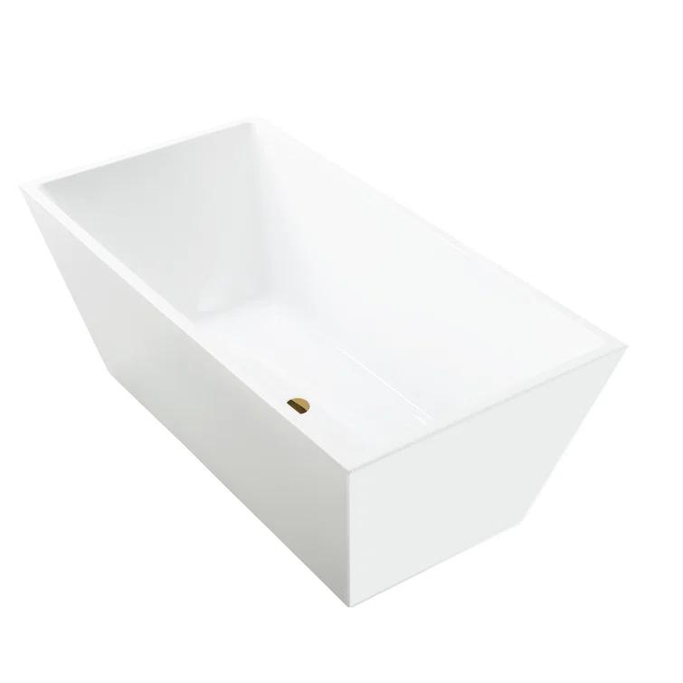 Vanity Art Chloe Freestanding Soaking Acrylic Bathtub VA6813-L-TG