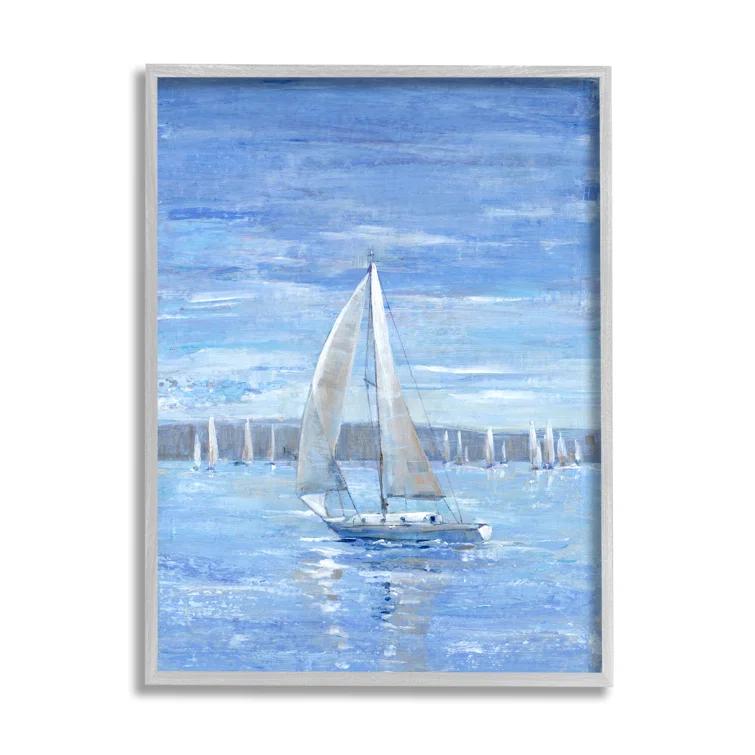 Stupell Industries Az-909-Framed " Blue Sailboat Painting " by Tim OToole