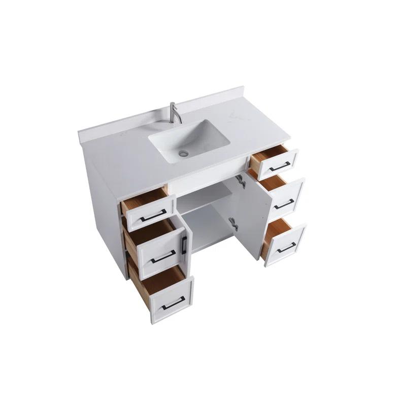 Freestanding Vanity with Sink 2 Doors + 6 Drawers - 48"