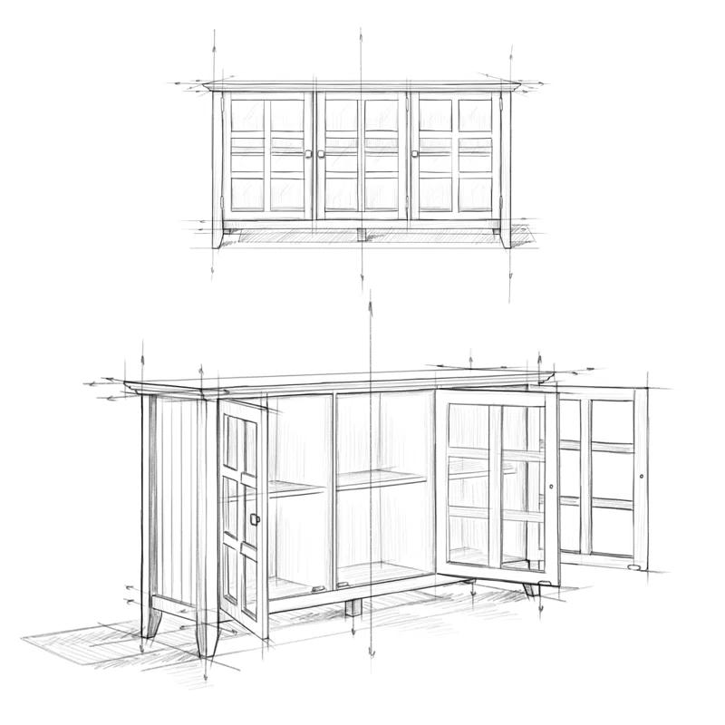 Simpli Home Acadian Wood 62" Transitional Cabinet in Gray