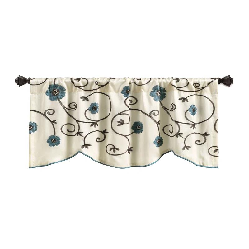 Lush Decor Floral Scalloped 42'' W Window Valance