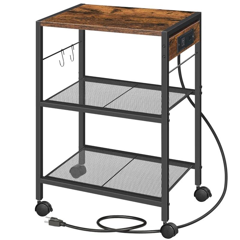 25.2'' H X 16.5'' W Mobile Printer Stand with Storage and Charging Station