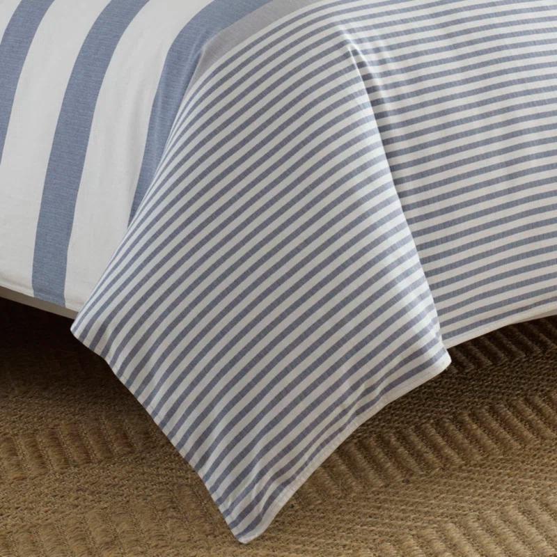 Nautica Fairwater Cotton Blue Duvet Cover Set