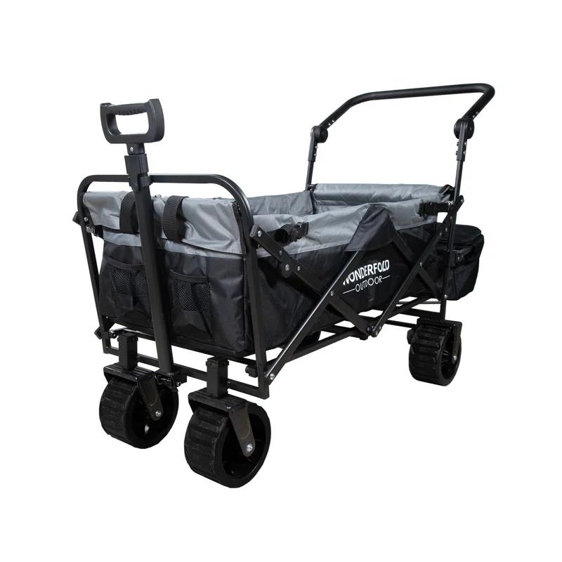 WonderFold Outdoor S3 Push & Pull Folding Utility Wagon With Brakes