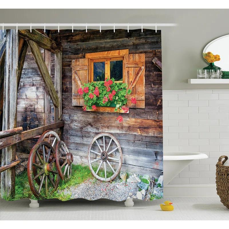 East Urban Home Shower Curtain with Hooks Included