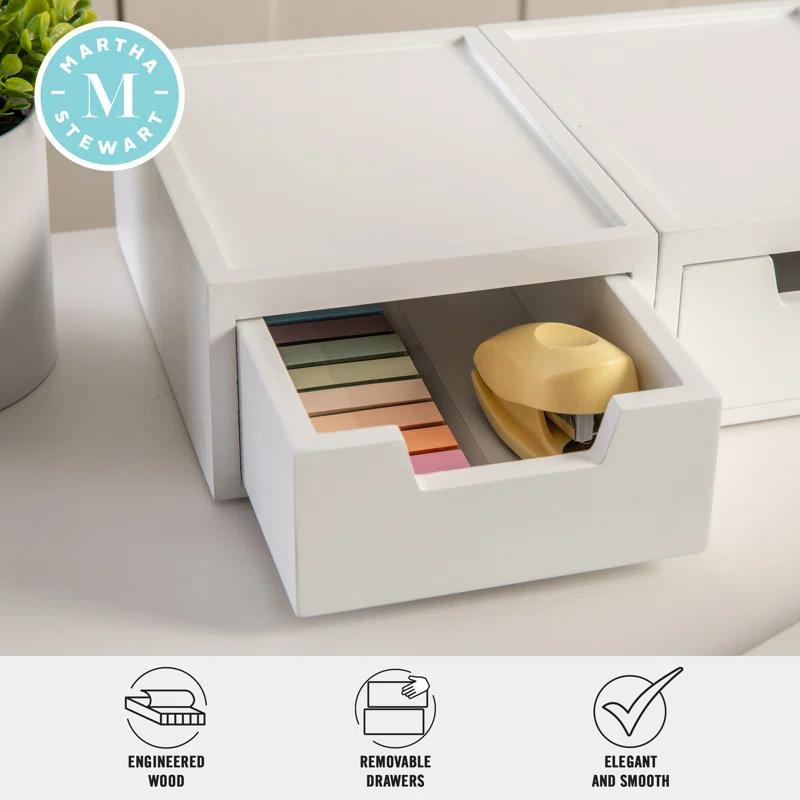 Martha Stewart Thomas Martha Stewart Wooden Storage Boxes With Pullout Drawers (Set of 2)