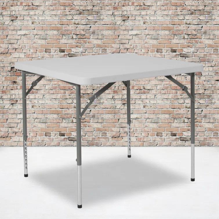 Flash Furniture Parker 2.79-Foot Square Height Adjustable Plastic Folding Table