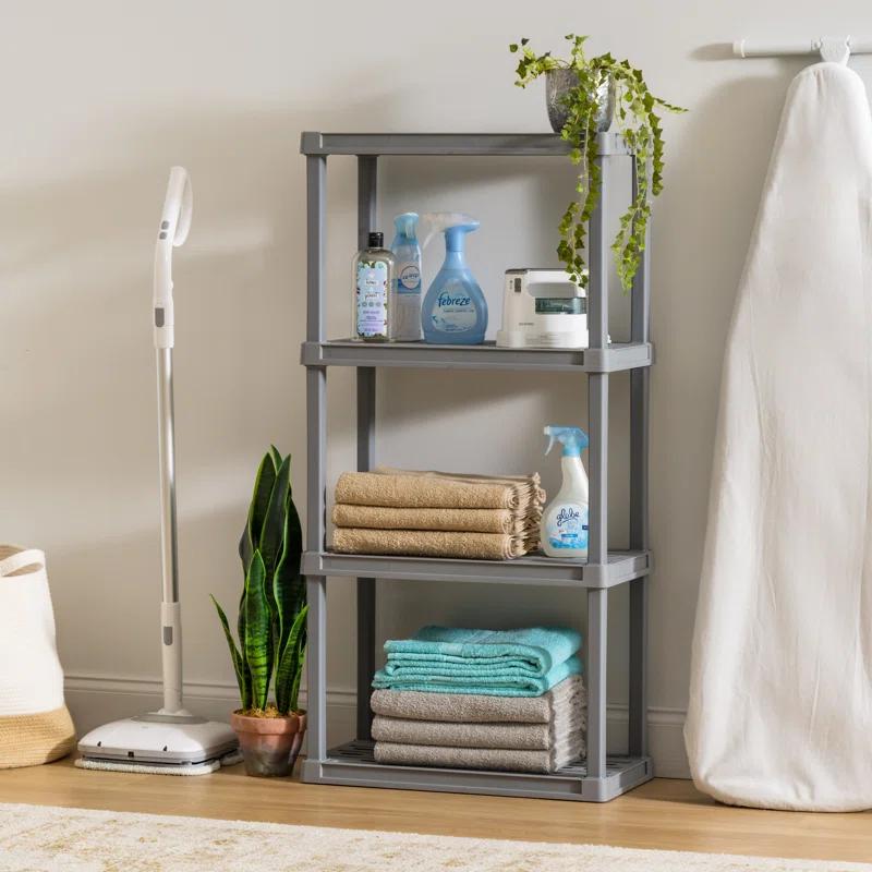 IRIS USA, Inc. 4-Tier Large Plastic Garage Storage Shelving Unit, Gray (18 W x 56 H x 36 D)