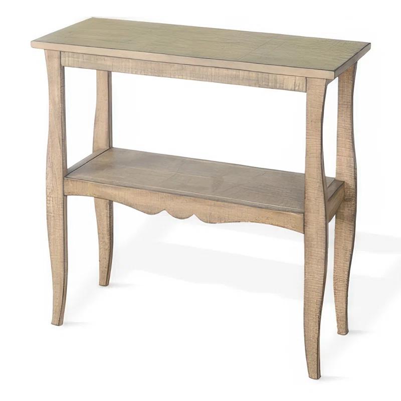 Benjara Rena Side End Table, Scallop Trim, 28 Inch Mahogany | Wayfair