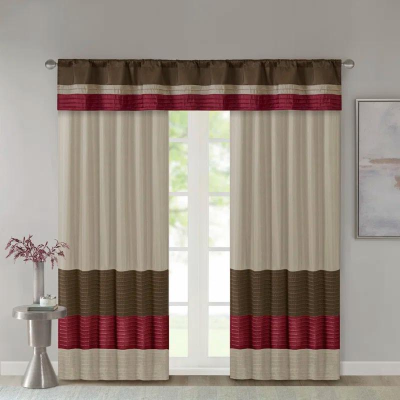 Madison Park Amherst Polyoni Pintuck Single Window Valance