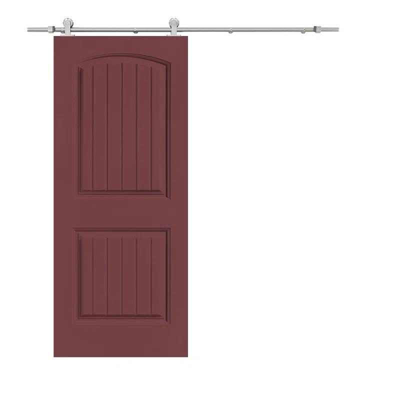 Calhome 80'' Hollow Paneled Painted with Installation Hardware Kit Barn Door