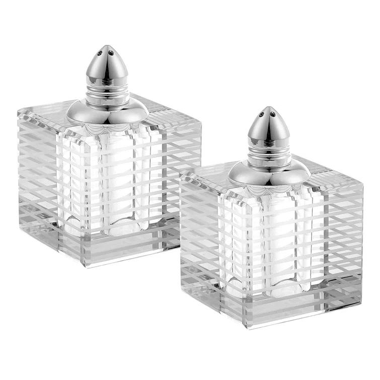 Badash Crystal Badash Crystal Pinstripes Salt and Pepper Shaker Set