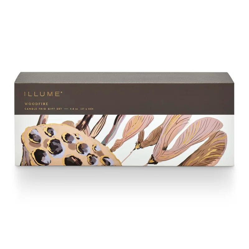 ILLUME Candle Trio Gift Set, Woodfire (Set of 3)