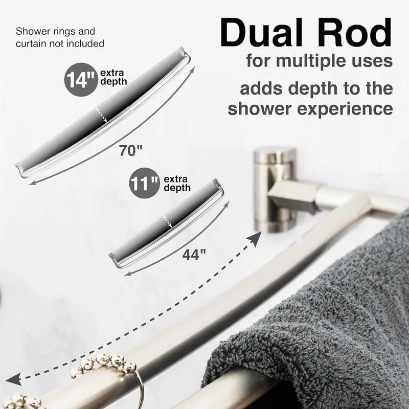 VOMGEB1 Double Curved Shower Rod, Durable Metal Construction