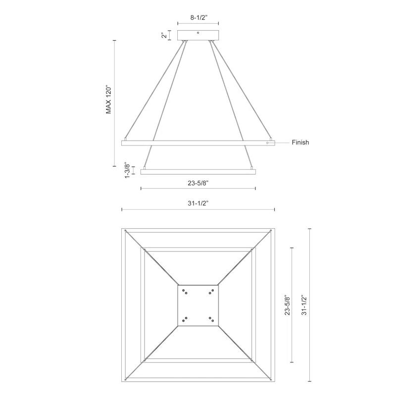 Piazza 2 - Light Dimmable LED Geometric Chandelier