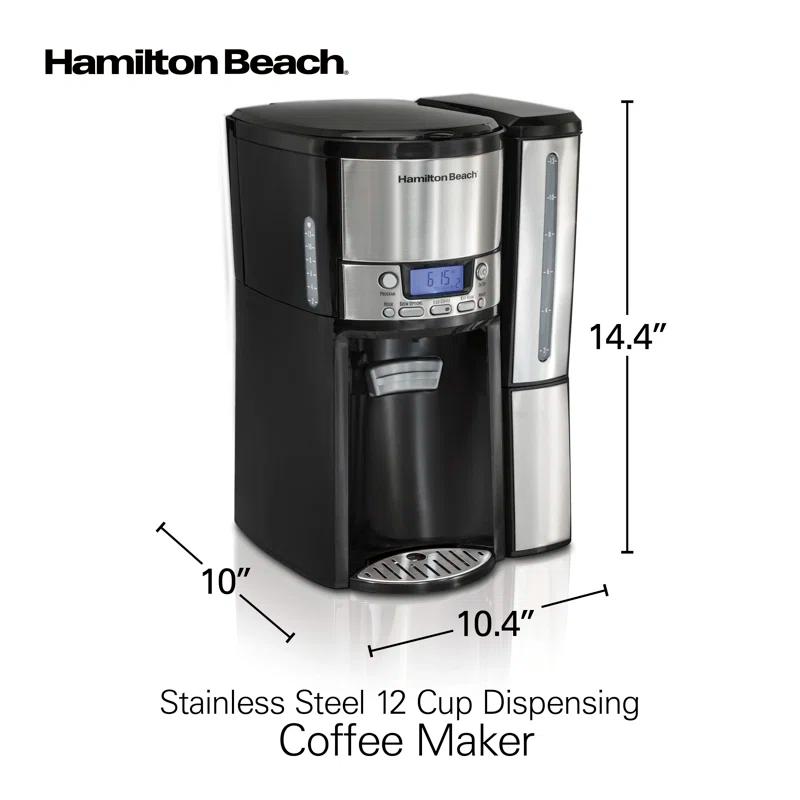 Hamilton Beach® Stainless Steel 12 Cup Dispensing Coffee Maker