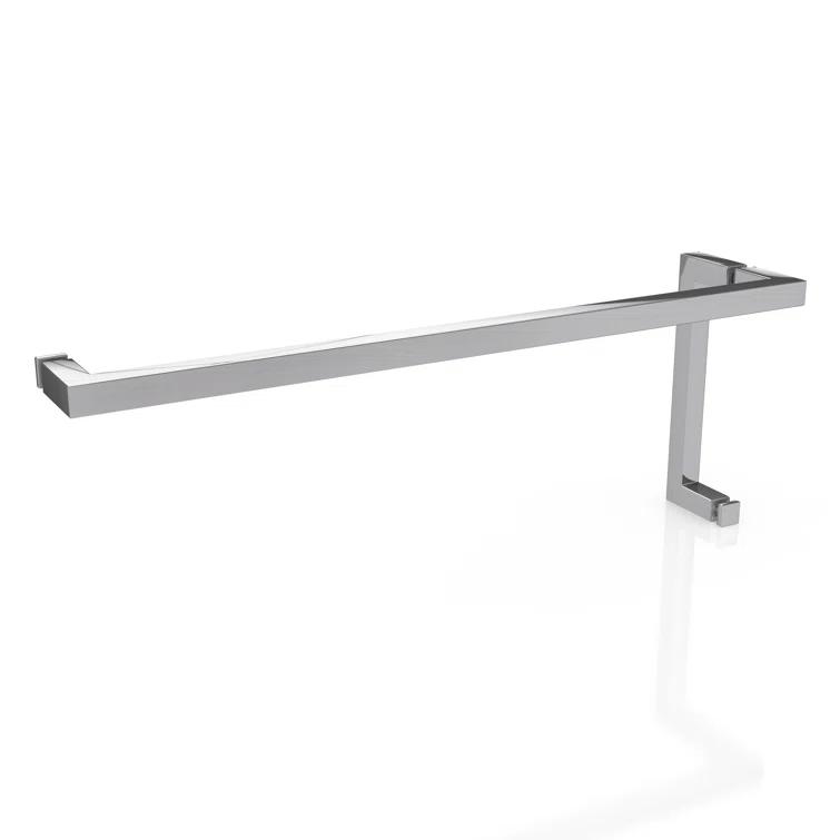 Glass Warehouse Mimas 32.5 in. x 78 in. Fully Frameless Glass Hinge Towel Bar Shower Door TBGH-32-5-CH