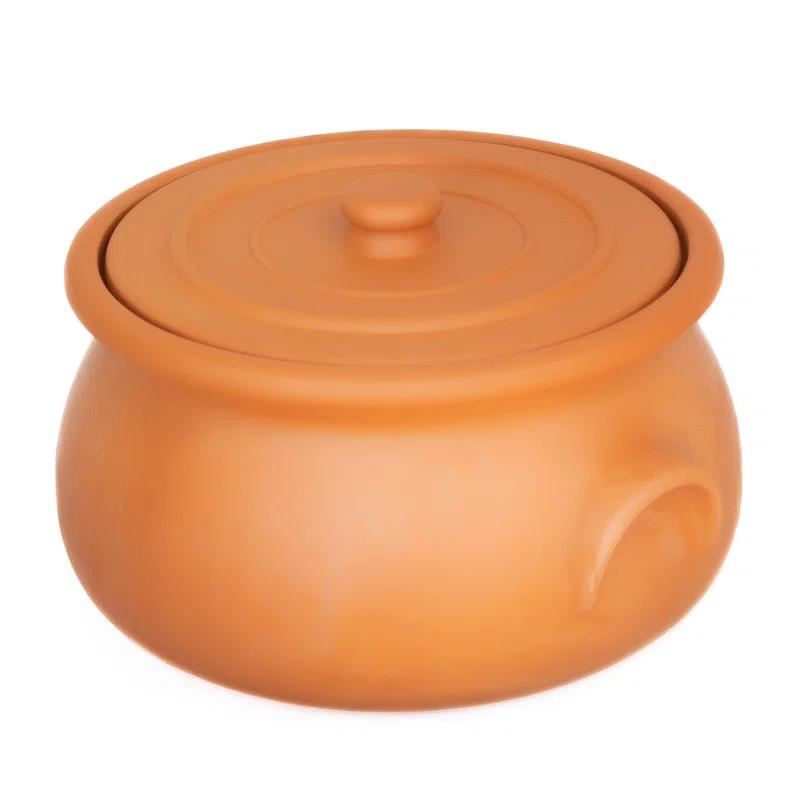Hakan Hakan Suphan Handmade 7.6-Quart Large Clay Cooking Pot with Lid, Unglazed