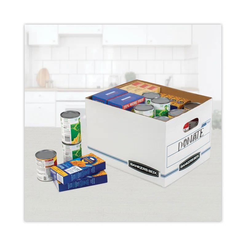 Bankers Box® Stor/File Storage Box, Letter/Legal, Lift-Off Lid, White, 6/Pack