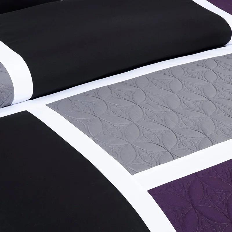 Chezmoi Collection Upland Patchwork 7 Piece Comforter Set