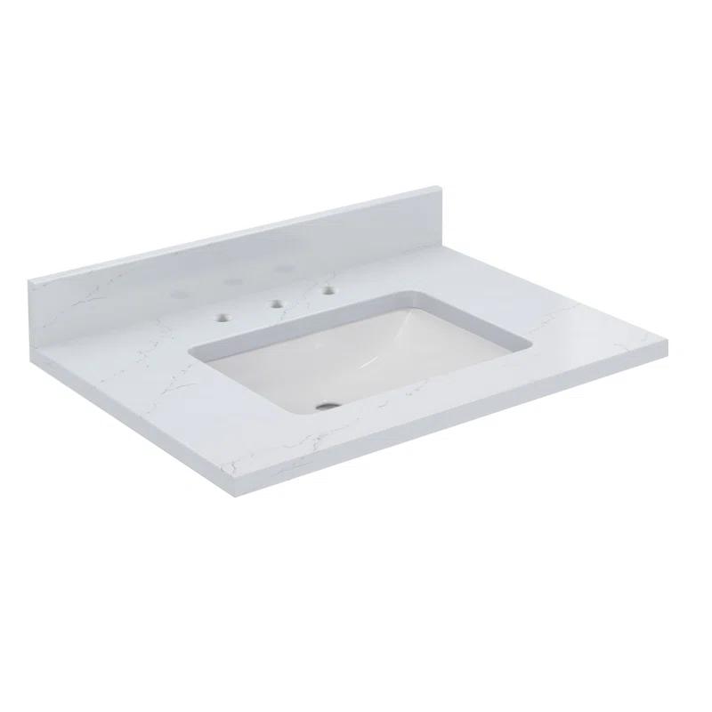 Sagehill Designs Chantilly 31'' Quartz Single Bathroom Vanity Top with Sink