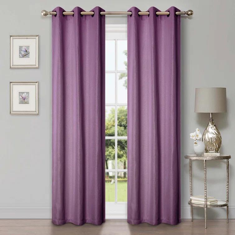 Gracie Oaks Evayah Modern Linen Inspired Classic Solid Room Darkening Curtain Panel (Set of 2)