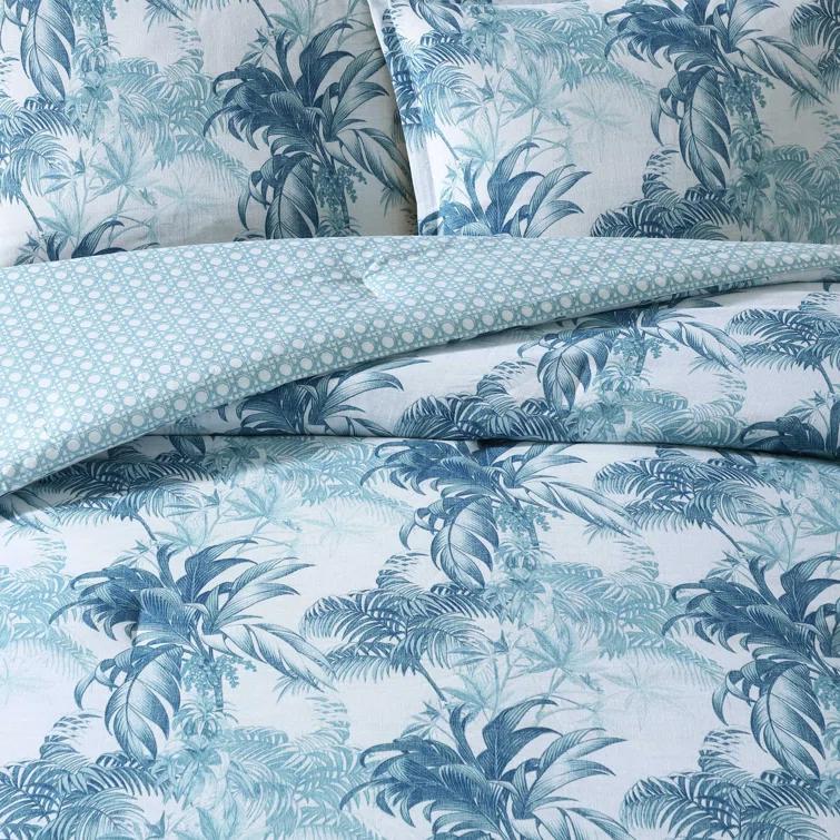 Tommy Bahama Home Tommy Bahama Legacy Palms Cotton Reversible Blue Comforter Set