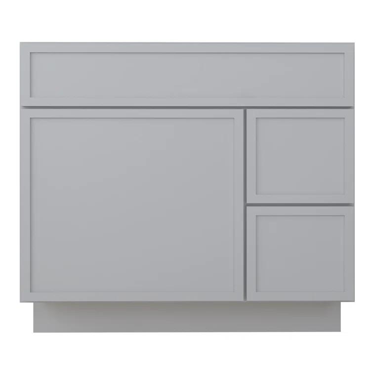 36" W Birch Plywood Freestanding Single Base 2 Drawers Storage Cabinet with Soft Close Door