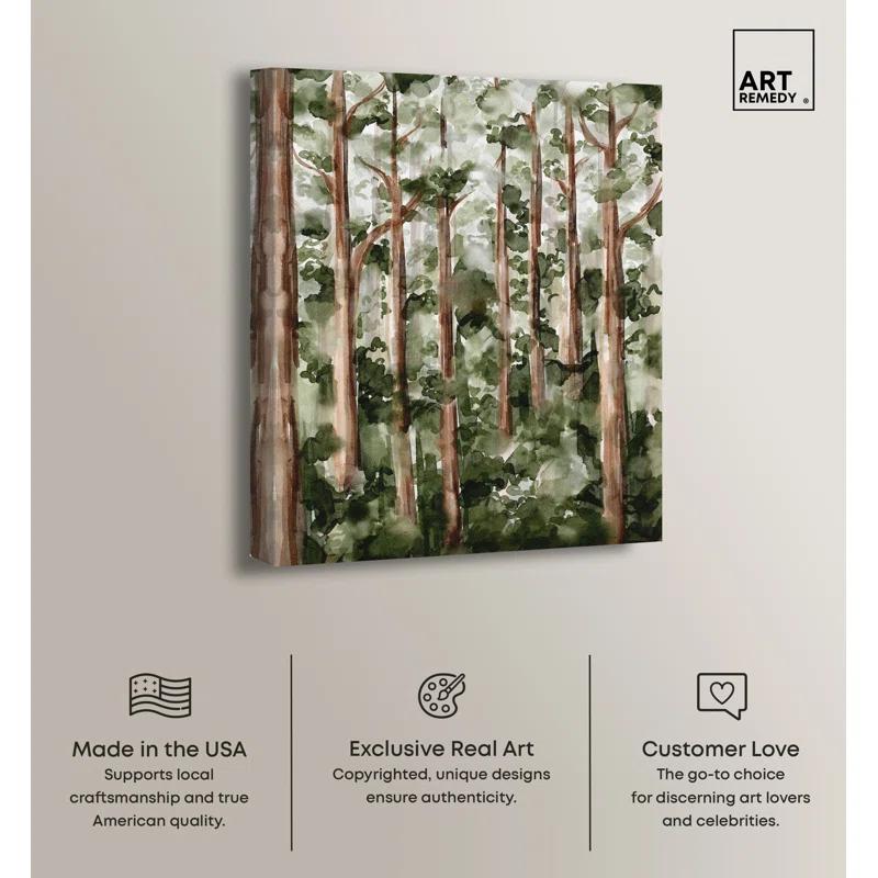 Art Remedy Wildy Forest Framed Landscape Watercolor Style 56937