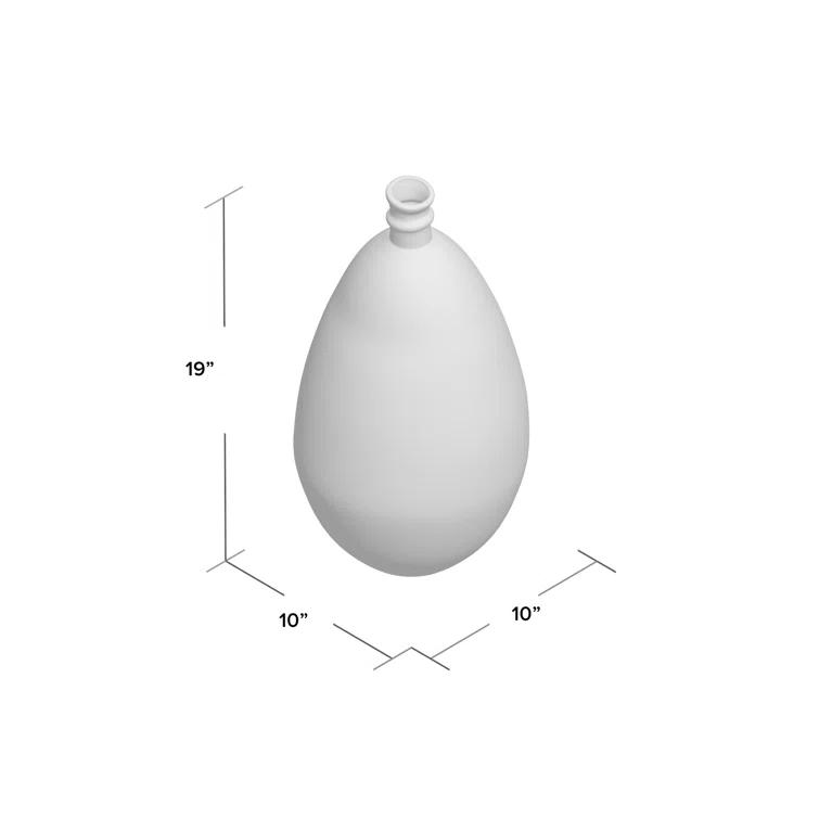 VivaTerra Recycled Tall Glass Balloon Vase, 19" - Red