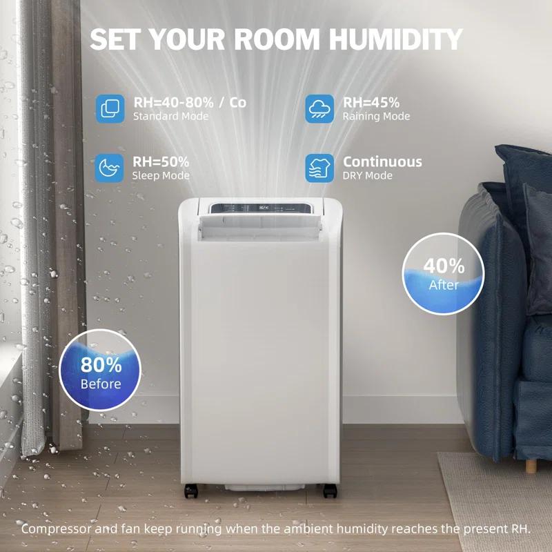 BEACHWATER POOL & SPA, LLC 4,500 Sq.Ft 70 Pint Dehumidifier For Basements And Home-With Drain Hose,Efficient,Energy-With Dual Protection And 4 Smart Modes,24H Timer,Defrost,For Large Room