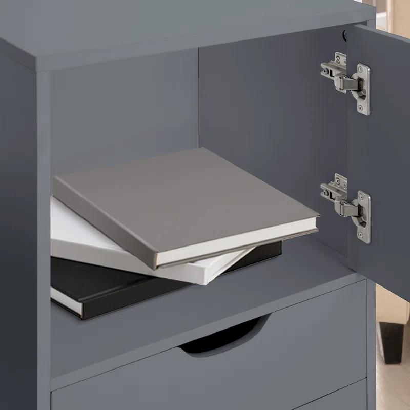 Inbox Zero 6-Drawer Office Drawer File Cabinet on Wheels, Desk Filing Cabinet Unit, Craft Office Drawer Storage Organization