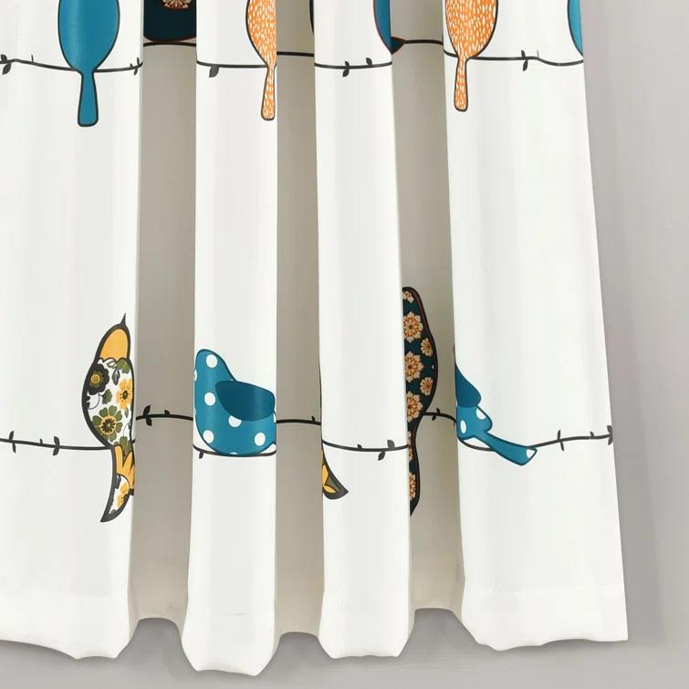 Frifoho Rowley Birds Room Darkening Thermal Rod Pocket Curtain Panels (Set of 2)