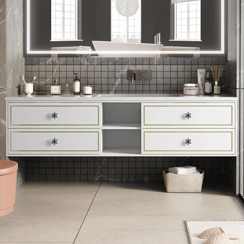 AMANI Eleen 96 In. W X 23 In. D X 22 In. H Bath Vanity Cabinet Without Top